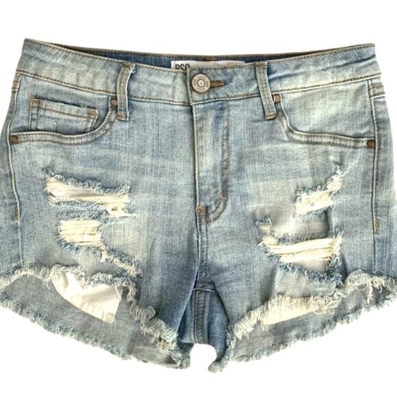 RSQ Jeans Venice Mid Rise Distressed Denim Shorts Size 3 - Picture 1 of 9